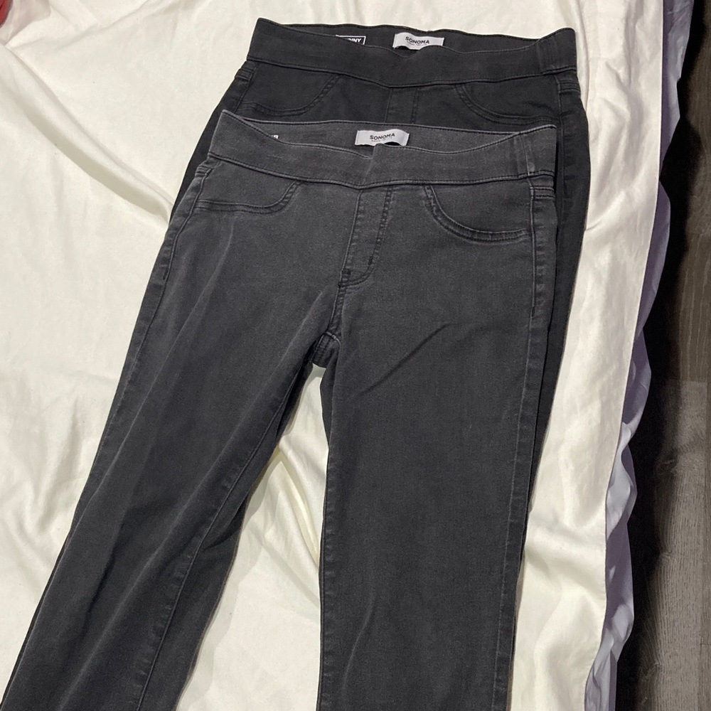 2 Pairs of Pull on Jeans
